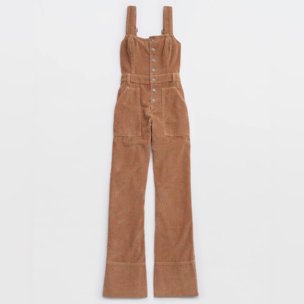 aerie Corduroy Jumpsuit in Light Brown